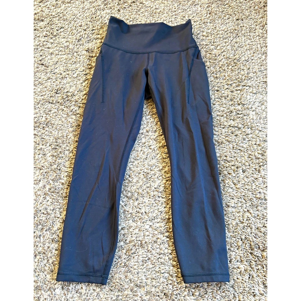 Lululemon Wunder Train High-Rise Crop with Pockets 23" Black size 6